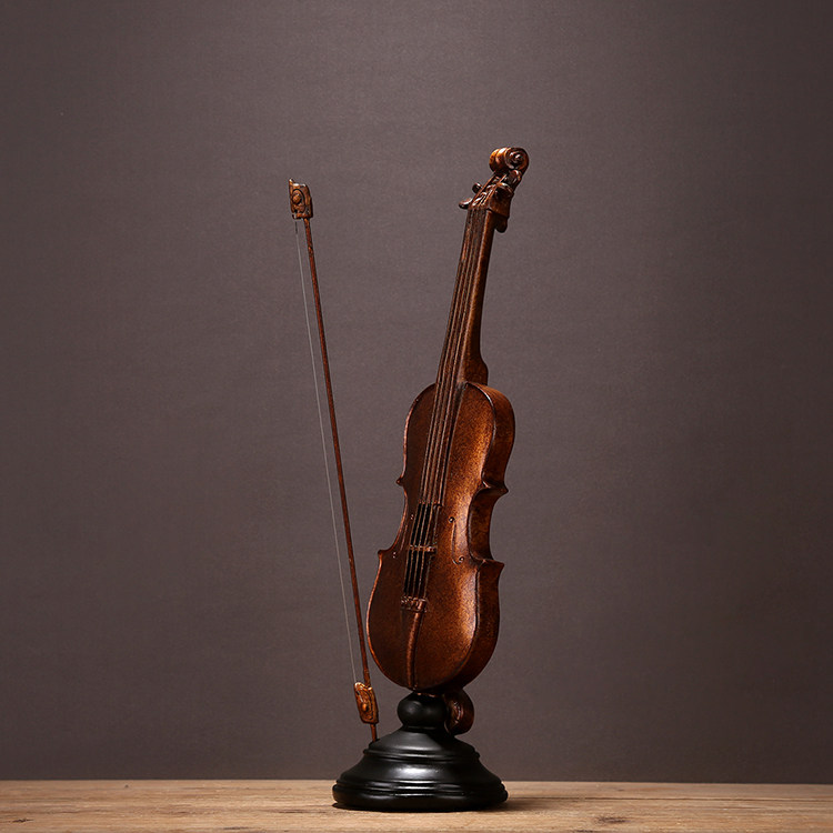 特价摄影小道具 摆件 创意_创意复古树脂小提琴模型摆件软装饰品摆