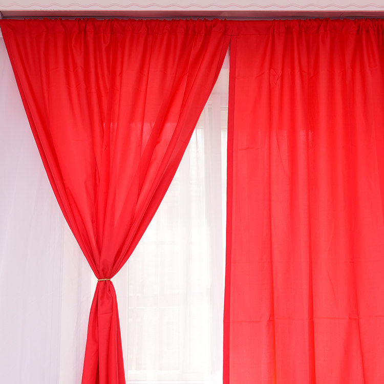 欧式窗帘红色