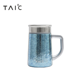 TAIC太可纯钛保温杯带手柄办公室男女士家用高档泡茶杯大容量刻字