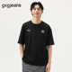 gxg.jeans男装 黑色字母绣花简约休闲宽松基础短袖T恤男 25夏新品