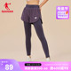 中国乔丹运动紧身长裤女2024春季女士健身长裤高腰假两件瑜伽长裤