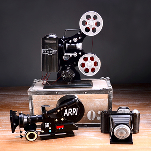 放映机 怀旧电影 电影机摄影道具 老式铁艺放映机模型铁皮玩具 礼品