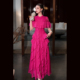 Women's Dress 夏季轻奢气质立领蕾丝拼接荷叶边披肩式连衣裙显瘦