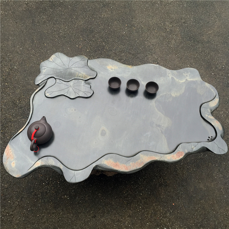 程国柱作品 荷叶茶盘 星子坑金晕