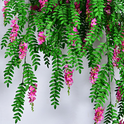 仿真紫藤花藤紫罗兰藤蔓假花藤条装饰花藤缠绕塑料花吊花壁挂吊顶