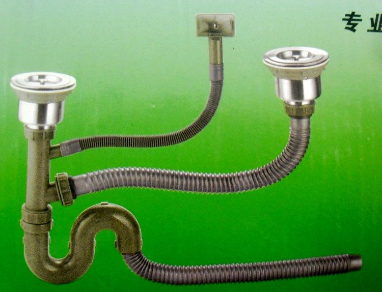 双洗菜盆不锈钢下水管口