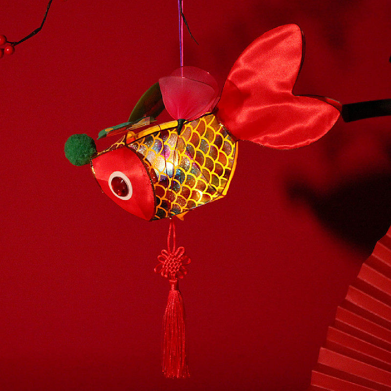 汉服手提传统非遗手工金鱼灯荷花灯宫灯走马灯发光过新年灯笼成品