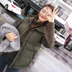 梅三观 2016冬季新款韩国修身背心马甲棉服外套女百搭加厚面包服
