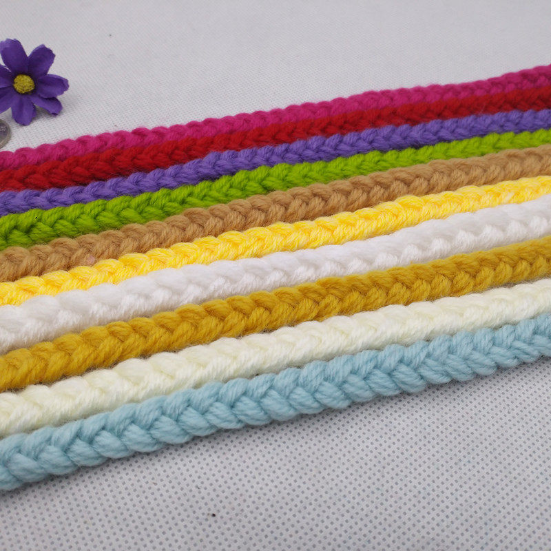 2cm毛线辫子绳18股手工编织带绳子diy服装装饰辅料0.5米包邮