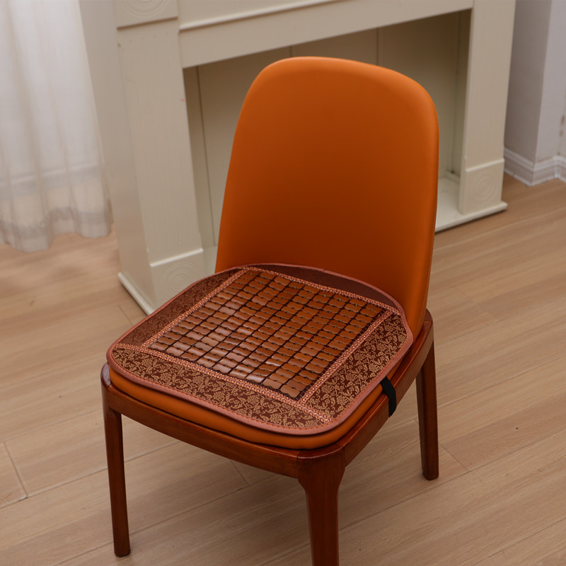 北欧餐椅凉席坐垫夏季竹片透气防滑固定不规则现代简约餐厅椅凉垫