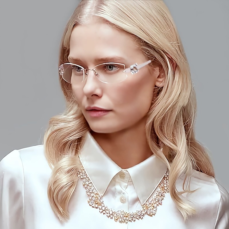 flair德国芙莱尔眼镜框女近视可配无框水晶纯钛轻款金边眼镜架148幸子