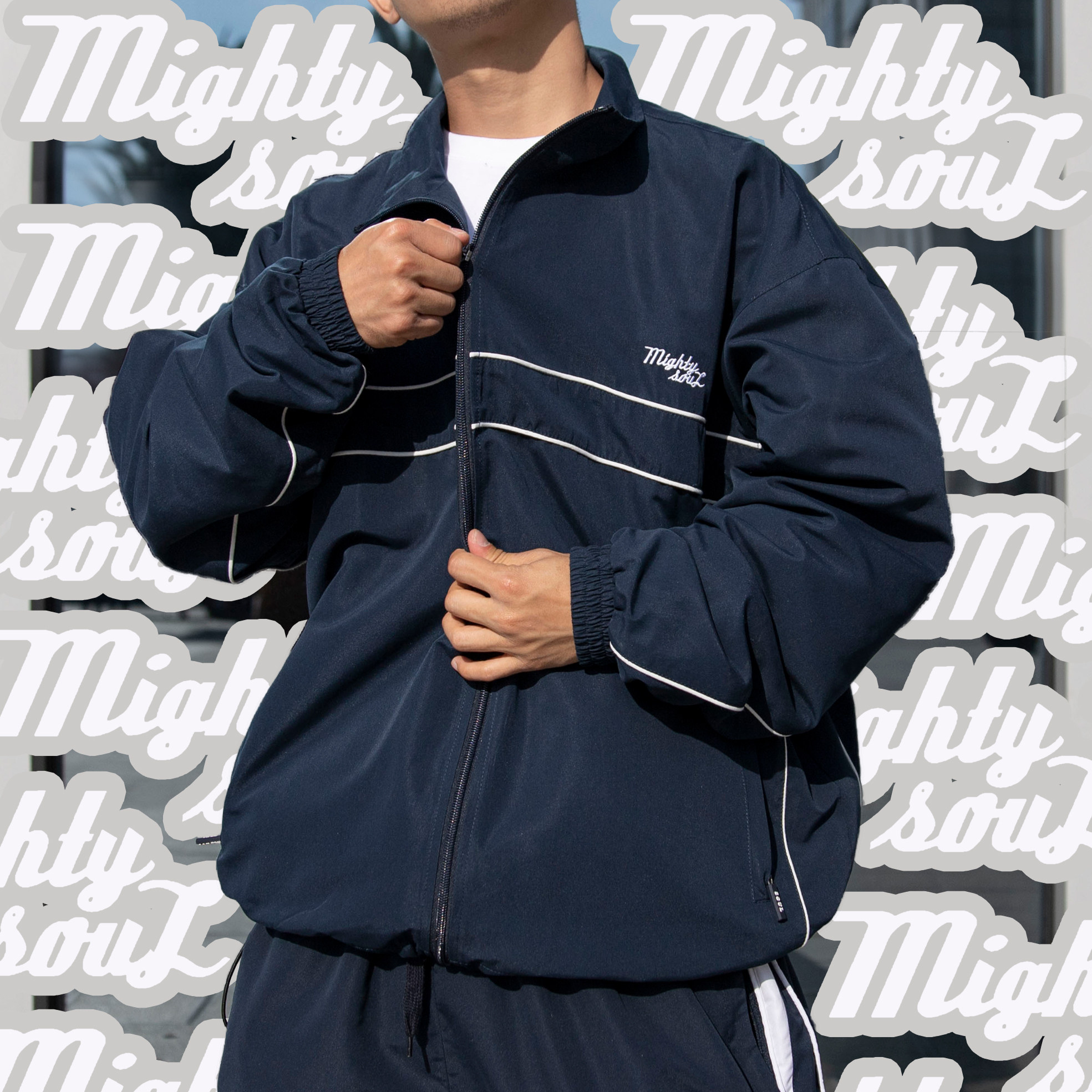 mightysoul oldschool嘻哈运动外套宽松男女可调节hiphop街舞bboy