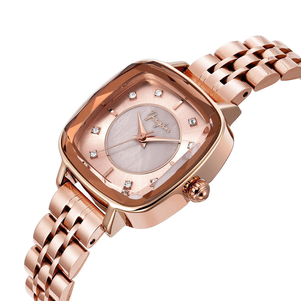 【新品&yaqin】雅琴时装时尚小方表钢带防水石英女表7331