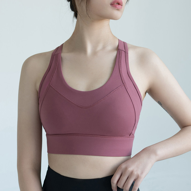 专业瑜伽运动文胸女胸垫一体式胸罩聚拢美背健身跑步内衣防震bra
