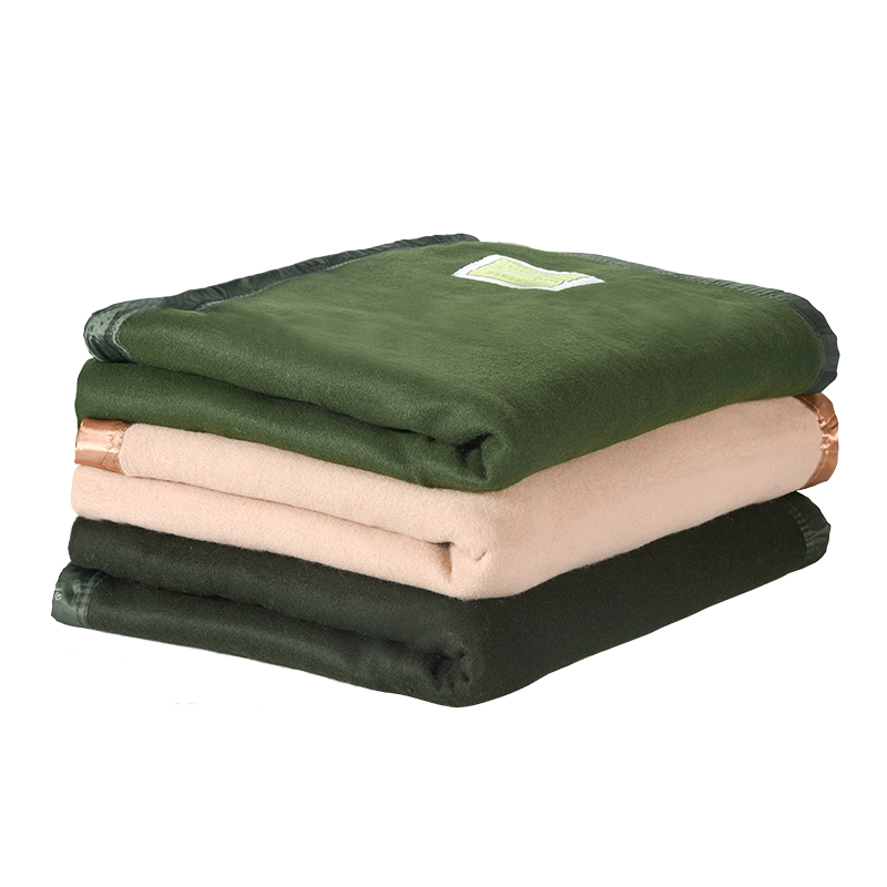 正品羊毛毯羊绒毯保暖加厚款毛毯军绿色加厚办公室宿舍车上毛巾毯