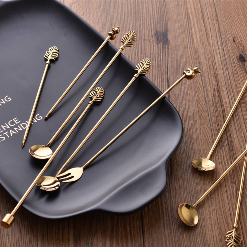 316 Stainless stirring rod Fine mixing spoon,Rose Gold Spoon fork Fruit sign originality Decorationin the Kitchen/Cooking utensils , Kitchen Gadgets/Kitchen storage , Stirring rod category - from Buy2taobao.com to provide professional Taobao agent buy service