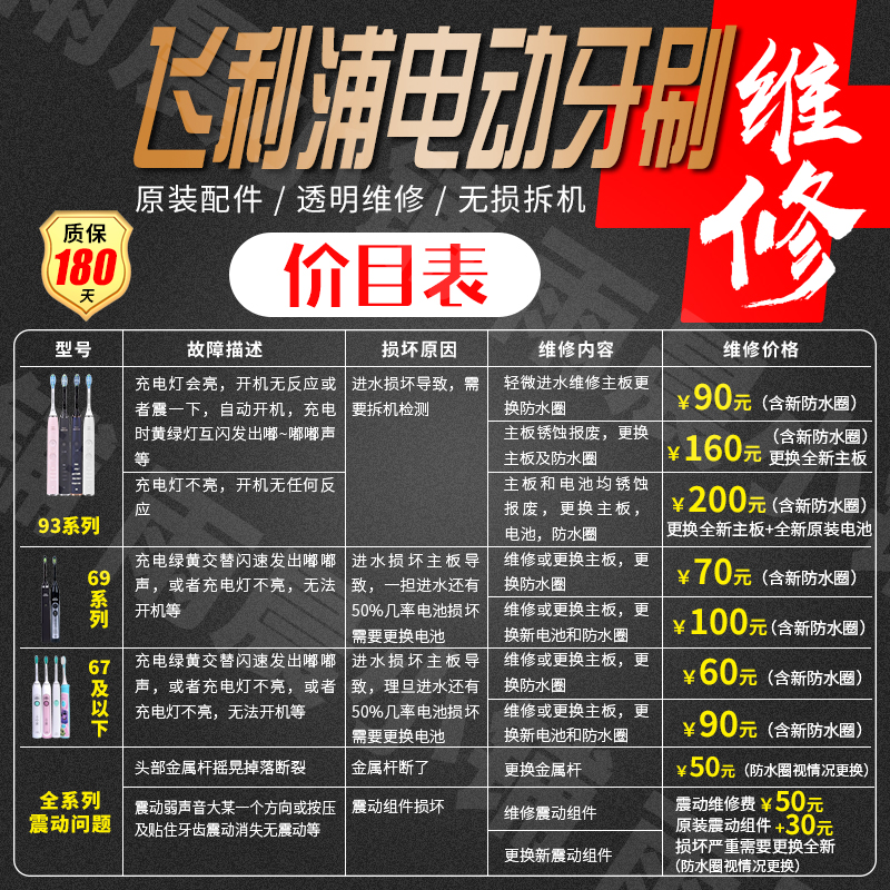 飞利浦各种型号电动牙刷维修hx9382hx9340hx9360hx9350hx9332