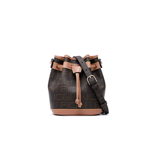 fion/菲安妮水桶包女2021新款潮 经典老花单肩斜挎包复古印花小包 券