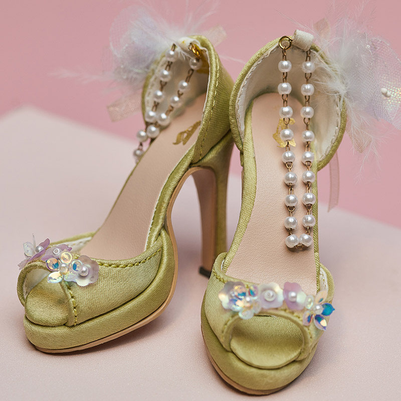 bjd娃娃asdoll鞋子三分复古幻彩花卉高跟鞋sh320091bjd娃娃