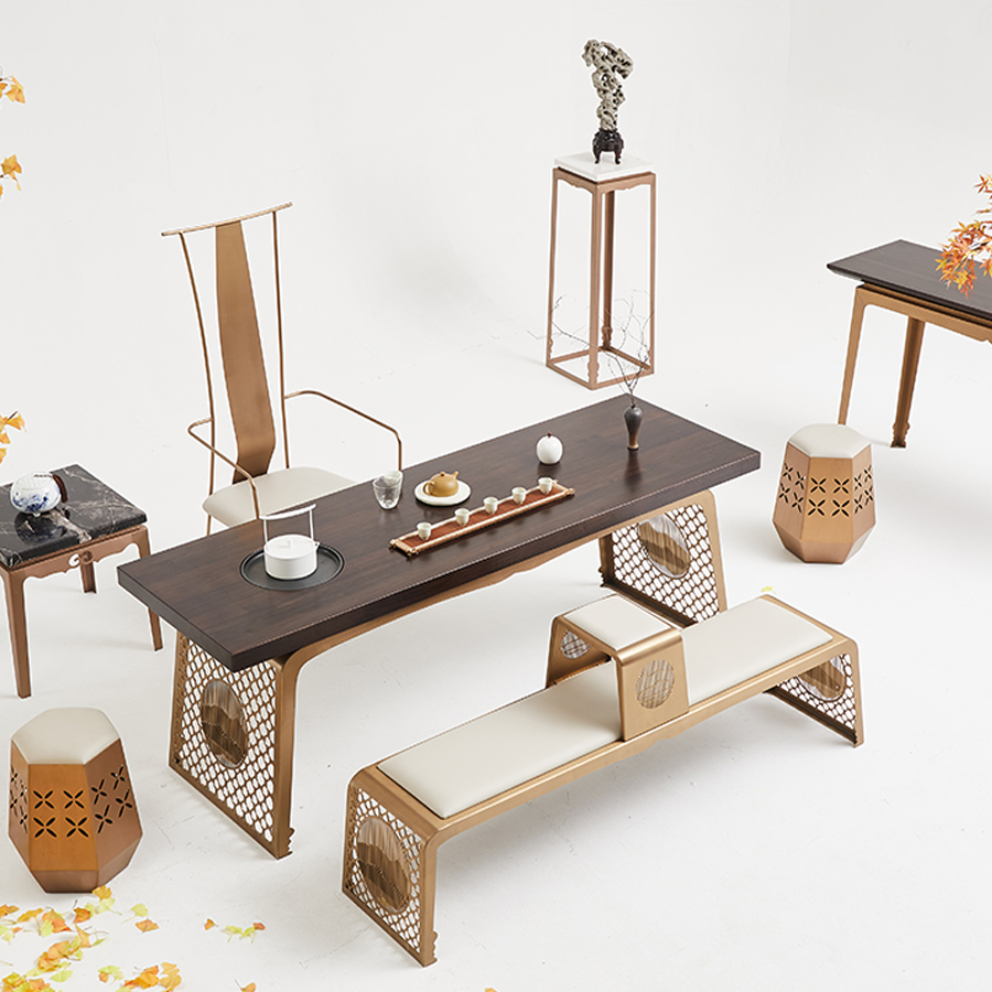 2020新款新中式茶桌茶室家具功夫茶桌椅组合禅意实木轻奢茶几茶台