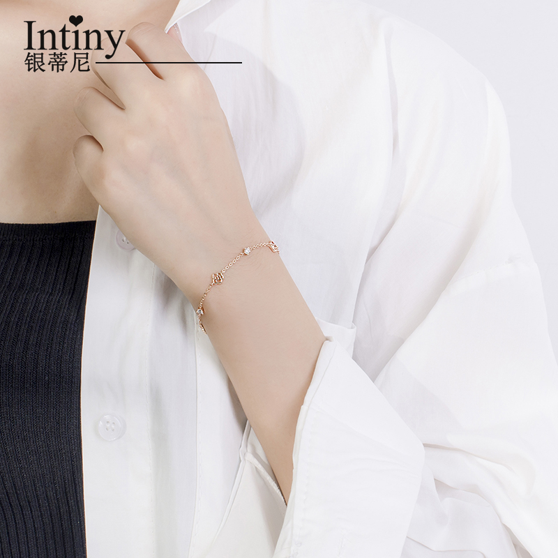 Platini Korean Edition temperament Simplicity personality ins Cold Plum blossom Peach blossom Cherry Blossom powder tassels Bracelet Sterling Silverin the Accessories/Fashion Jewelry, Bracelets category - from Buy2taobao.com to provide professional Taobao agent buy service