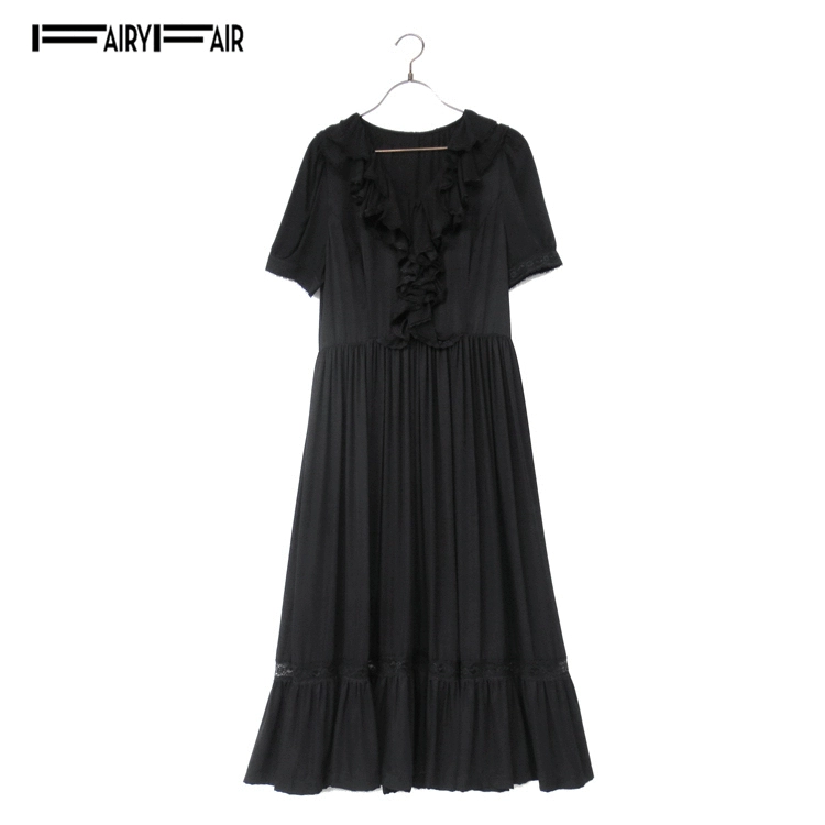 Mùa xuân mới FAIRYFAIR quầy váy jacquard màu be chính hãng, váy búp, váy trang trọng - Váy