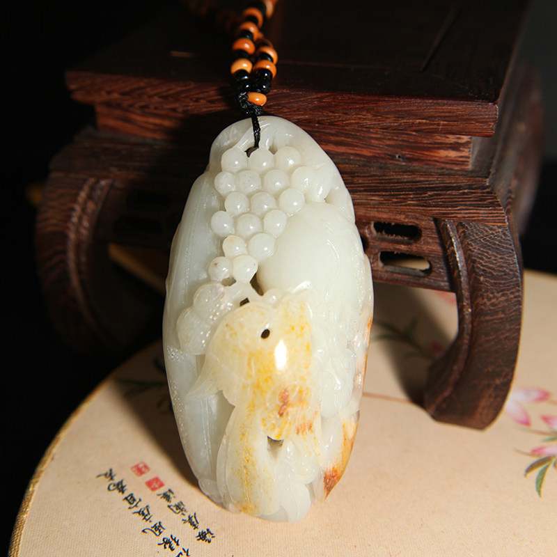 多子多福福瓜喜鹊手把件玉雕摆件——素喜禅意文玩独家设计珠宝首饰