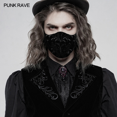 punkravepr朋克状态配饰品精美哥特绣花口罩gothic9色