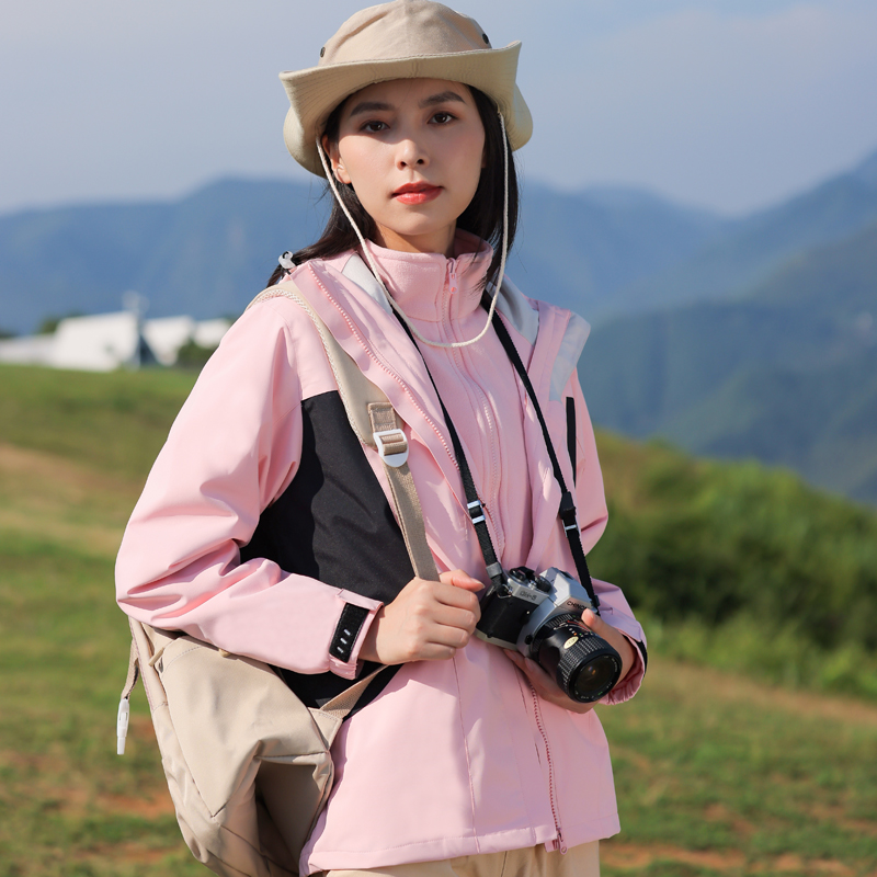 香港潮牌冲锋衣男女款三合一可拆卸春秋外套防风防水户外登山服装