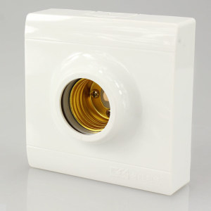 奇胜明装螺口灯座e27家用灯头底座86型led灯泡螺旋口明线盒插座