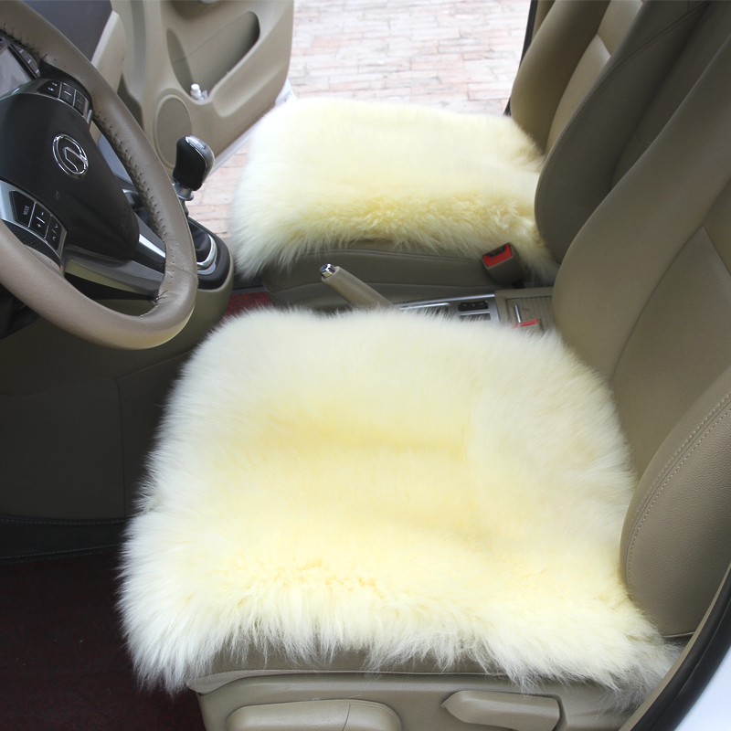 纯羊毛皮毛一体汽车三件套方垫无靠背冬季汽车后排坐垫短毛坐垫