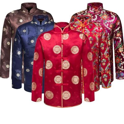 寿衣殡葬用品老人冲喜寿衣男女全套八件套高档丝绸全棉丧葬送老衣