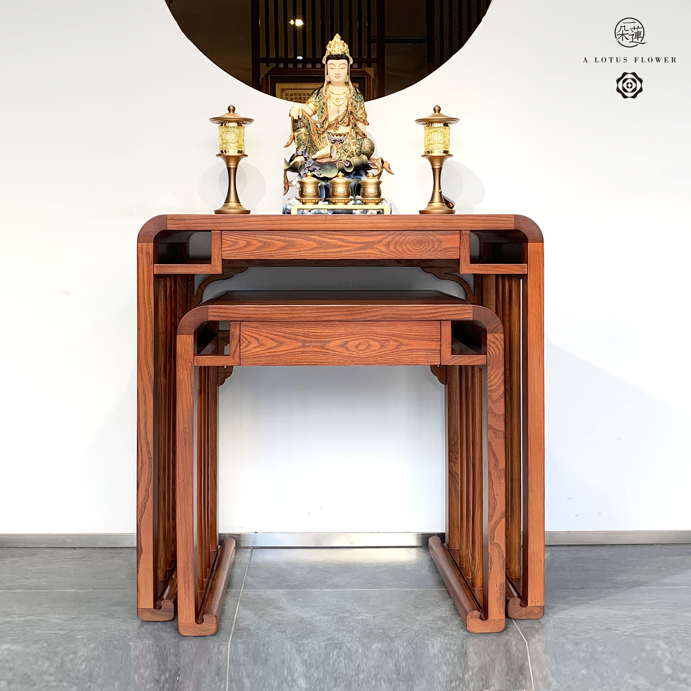 一朵莲新款白蜡实木简约现代新中式客厅佛桌佛龛立柜神台供桌包邮