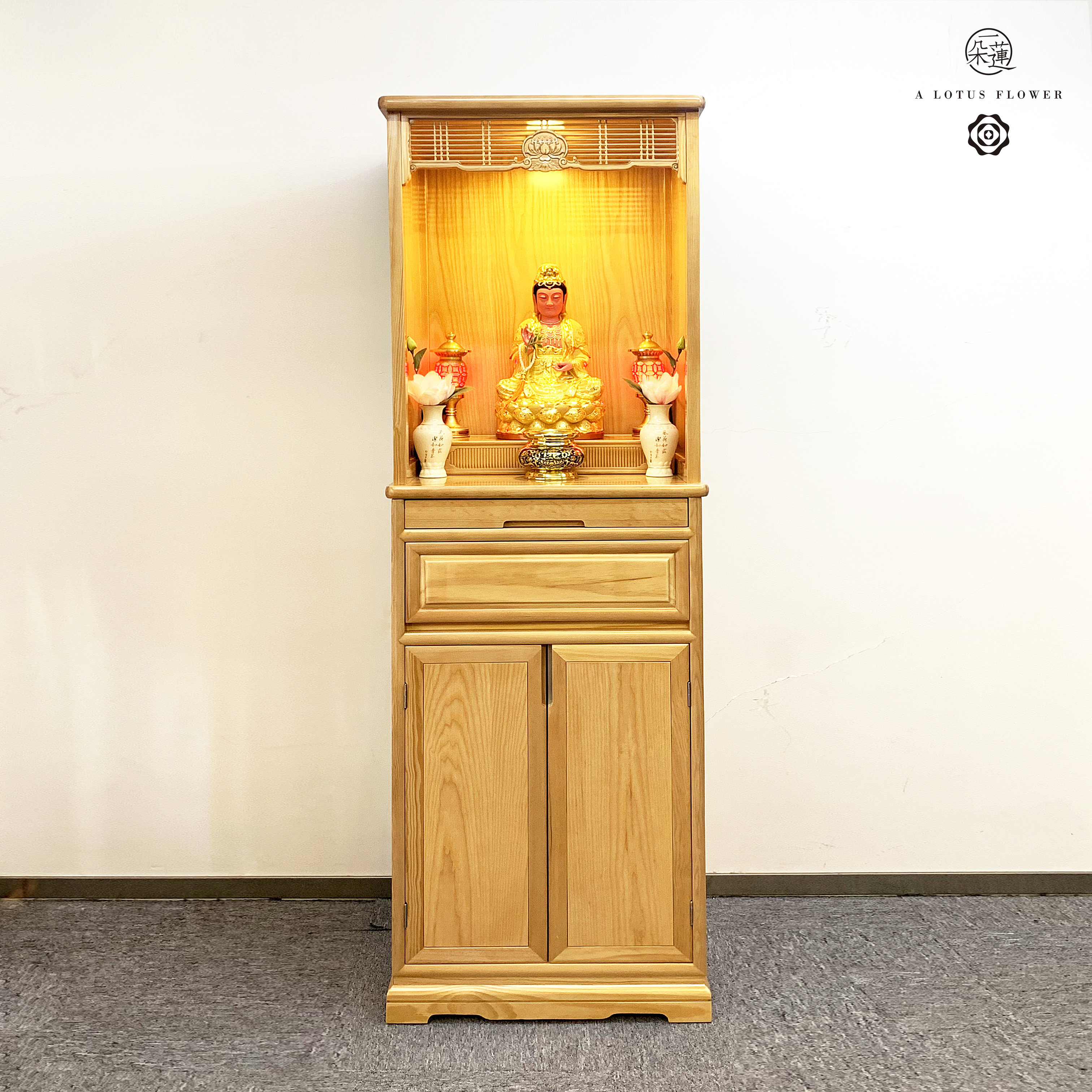 一朵莲简约现代日式神龛雕花佛柜家用佛坛供柜佛龛供台家用包邮