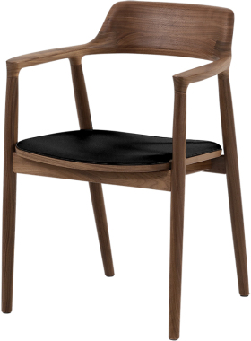 现货原版/日本maruni/深泽直人hiroshima广岛椅黑胡桃木扶手餐椅k