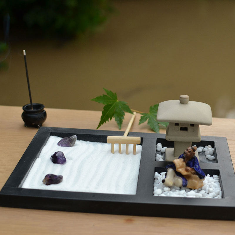 东南亚风格枯山水摆件装饰品禅意瑜伽沙盘微景观冥想创意商务礼品