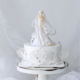 网红烘焙蛋糕装饰珠光白色水冰月美少女公主玩偶摆件仙女生日插件