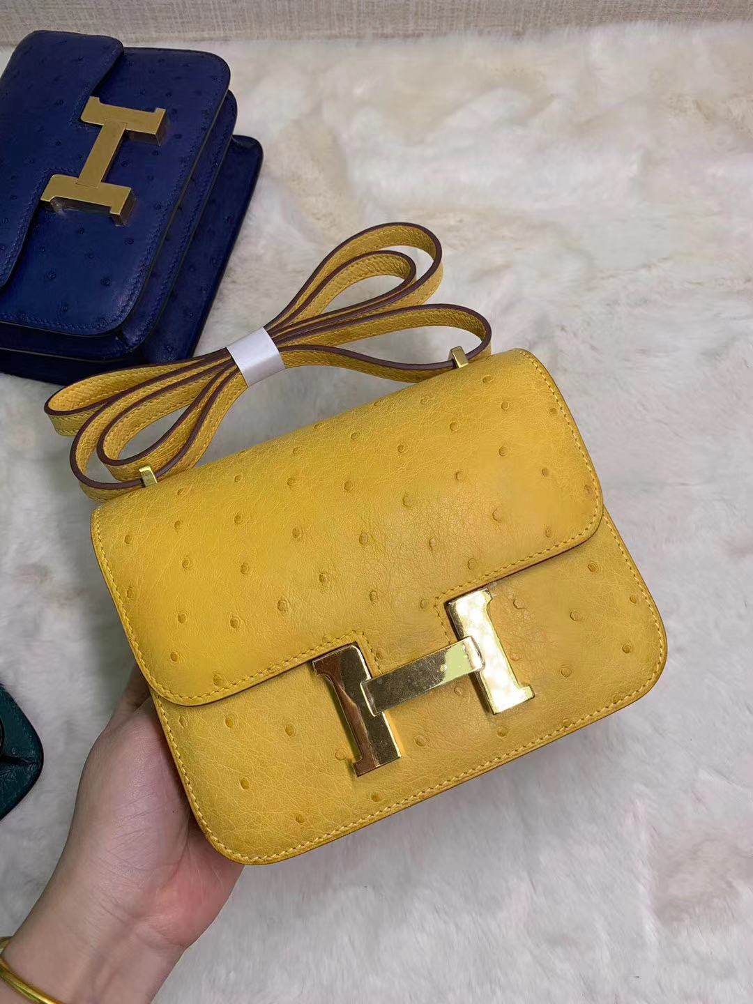 800 南非鸵鸟皮女包真皮斜挎空姐包康康h扣小方包18 19时尚休闲手工单