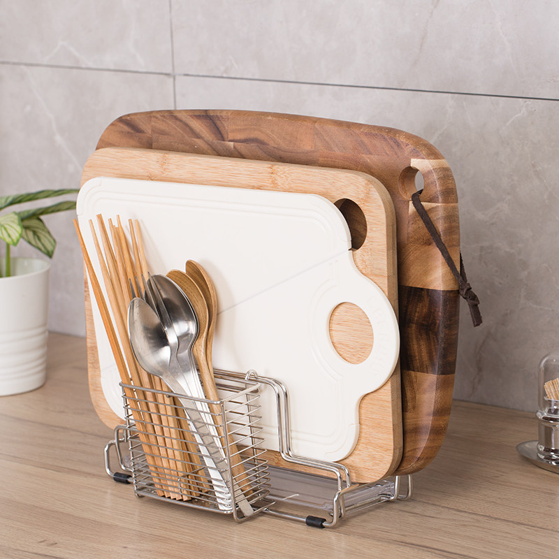 日本asvel不锈钢坐式菜板架子厨房案板架家用砧板锅盖筷子收纳架