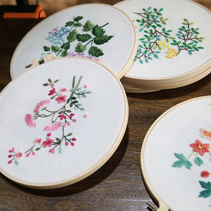 刺绣手作diy初学布艺自绣材料包套件成人礼物手工自制作绣花扇子