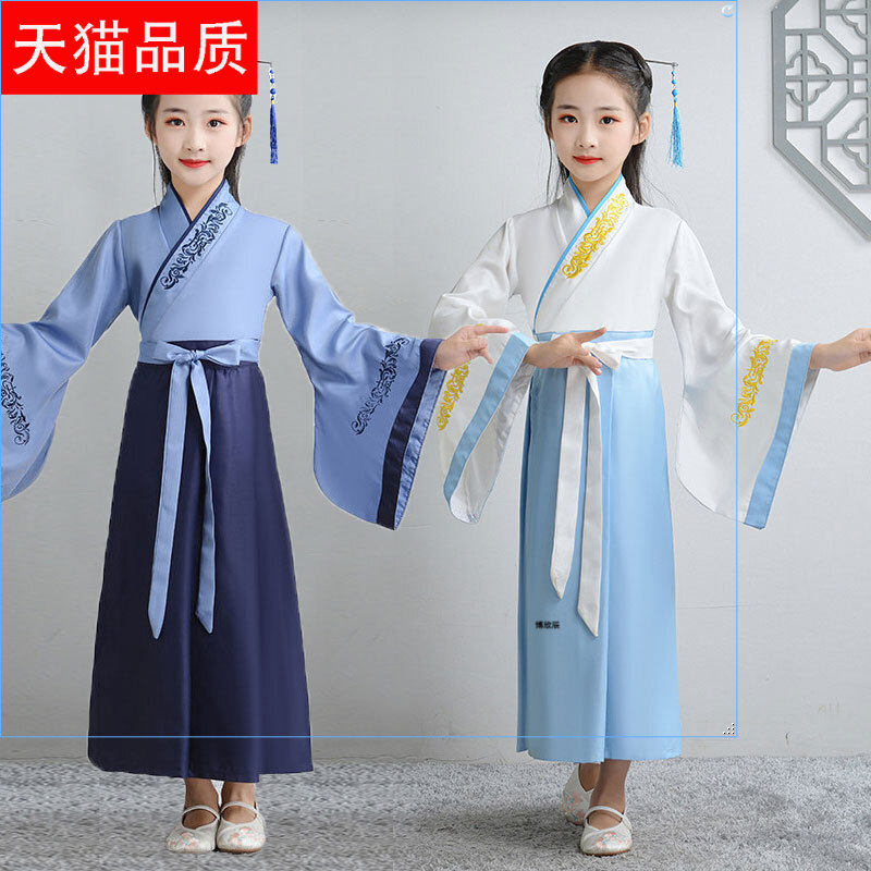 幼儿童古装汉服小女童宋朝古代朴素雅平民女孩衣服丫鬟表演出服装