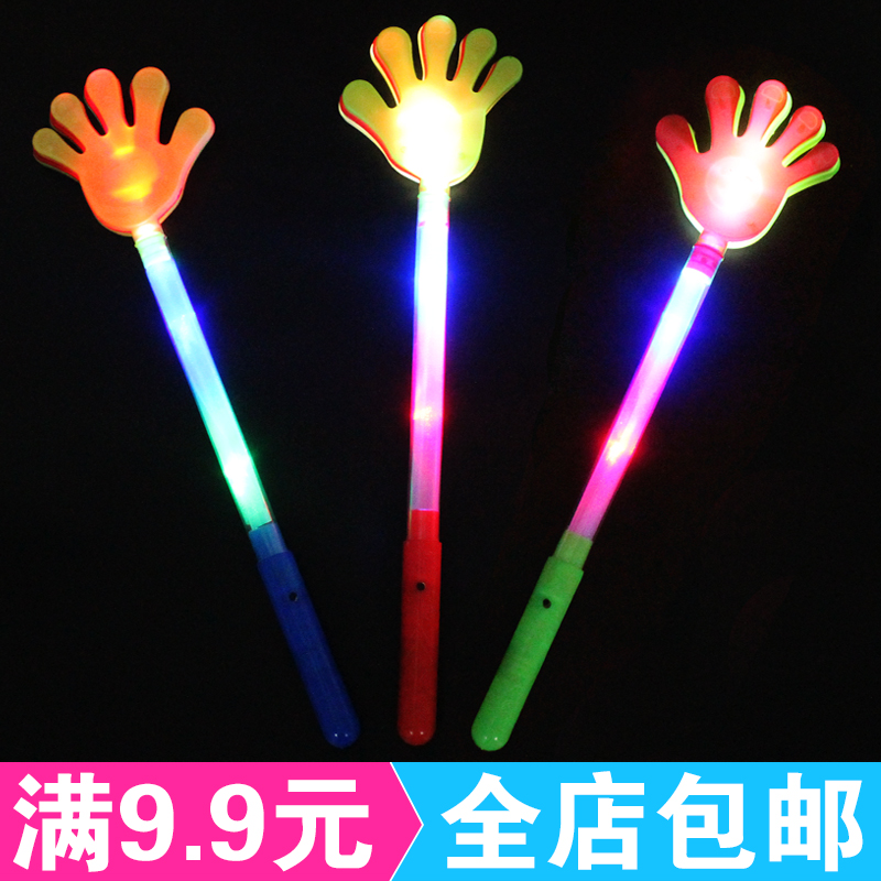 发光拍拍圈创意可爱圣诞雪人卡通表情夜光小礼物地摊电子拍拍卷