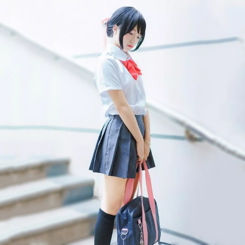 你的名字cos_日本动漫你的名字宫水三叶cos服女短袖裙校服cosplay服装