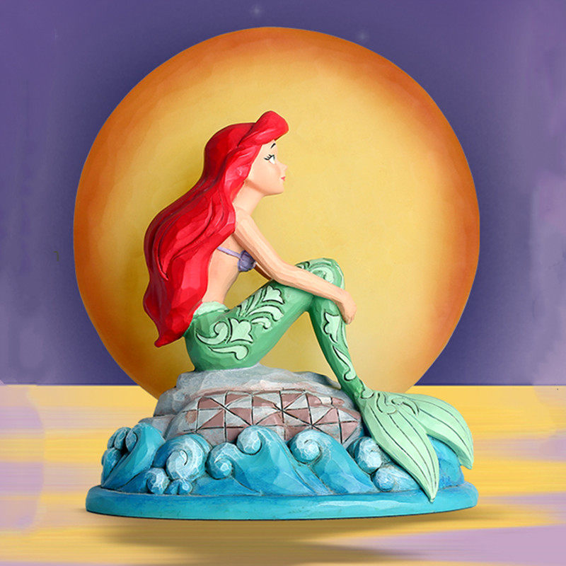 月光下的美人鱼手办ariel爱丽儿摆件迪士尼公主周边发光人偶礼物