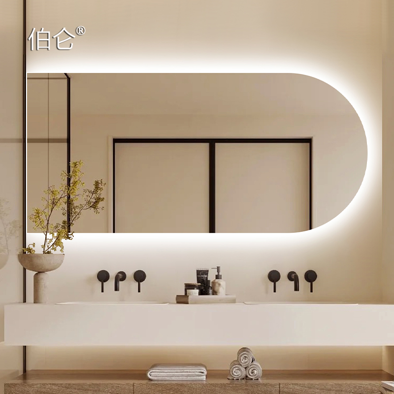 智能触摸屏浴室镜卫生间LED镜子带灯洗漱台拱形壁挂墙梳妆镜发光