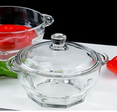 全钢化玻璃品牌玻璃汤碗汤煲带盖汤碗 1L 1.5L透明诱惑