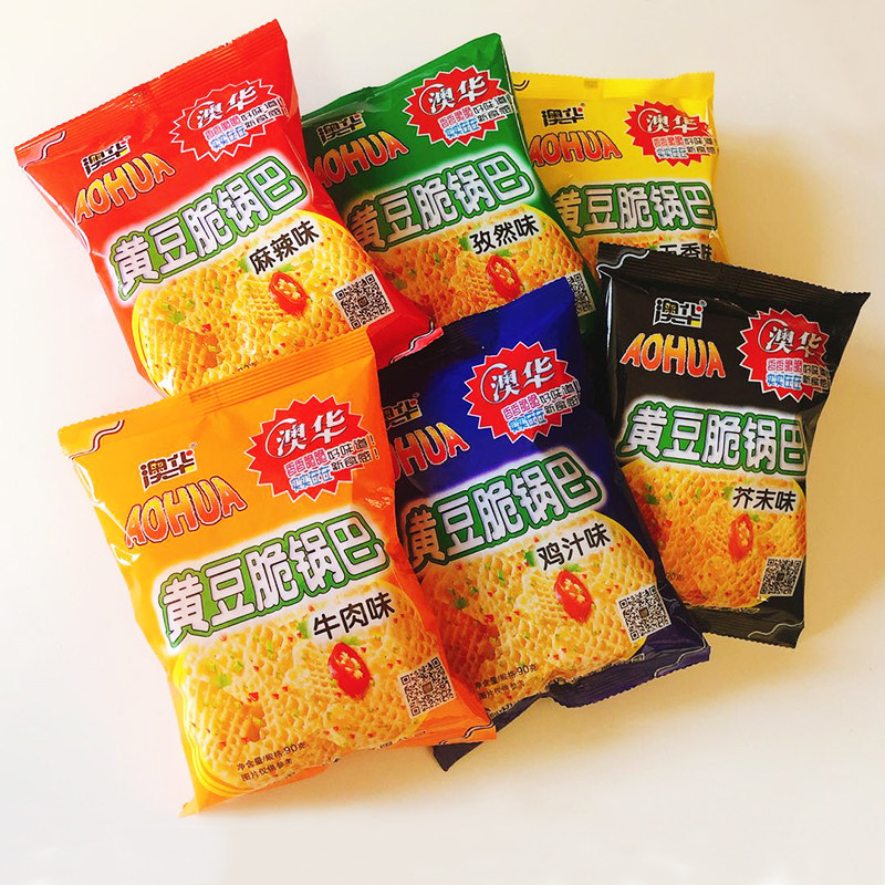 河北特产澳华黄豆脆锅巴90g80后怀旧零食酥脆好吃休闲食品3味可选