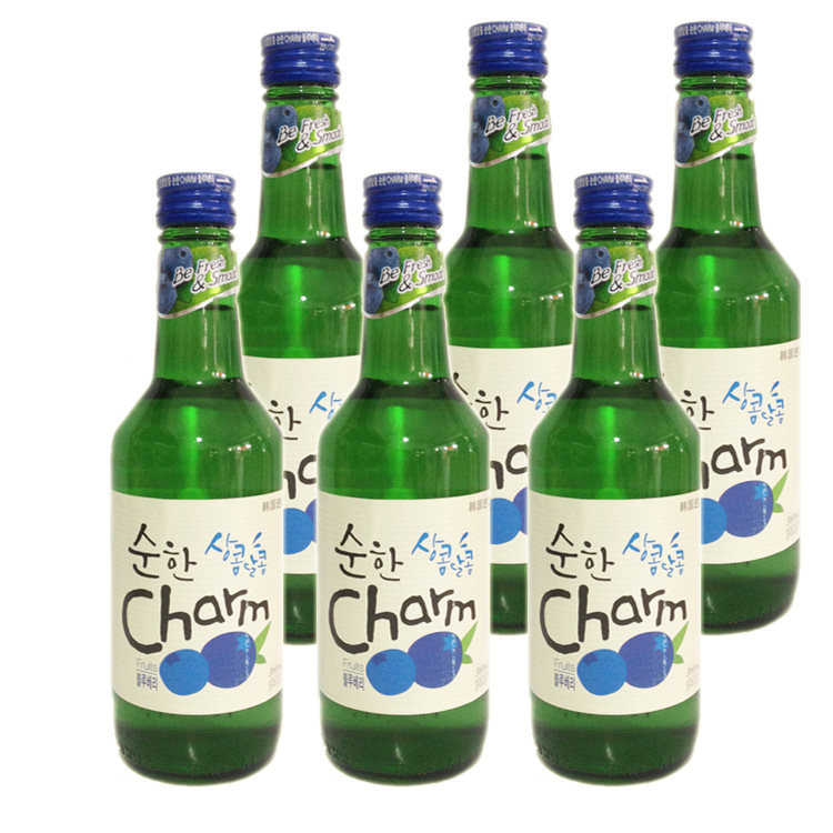 超水配制酒蓝莓味烧酒韩国进口360ml6瓶大部包邮14vol