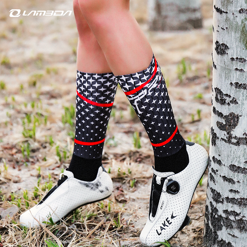 兰帕达精品夏季山地车自行车骑行袜男女运动袜马拉松跑步袜子中筒
