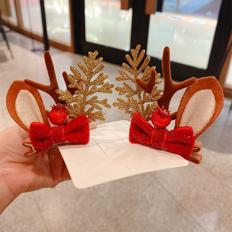 圣诞礼物鹿角头饰儿童仙女发箍发卡女童超萌可爱小鹿耳朵立体发夹
